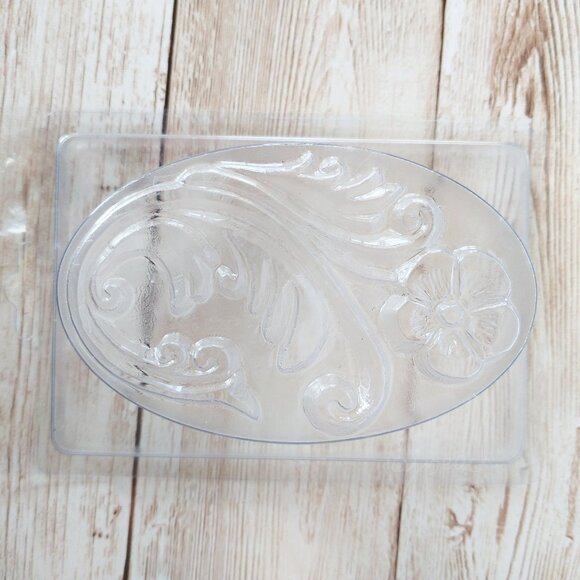 Soap Mold Floral Plastic with Lid Individual Oval Bar Soap Making Supply Package - Picture 1 of 7